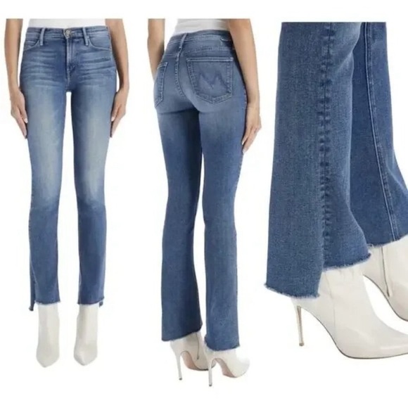 Mother The Runaway Step Fray Jeans in Leaps And Bounds Size 25